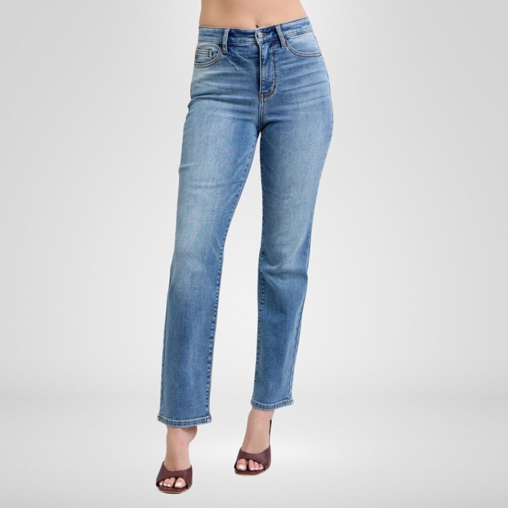 Judy Blue Vintage Wash Thermal Straight Leg Jeans Size 3/26